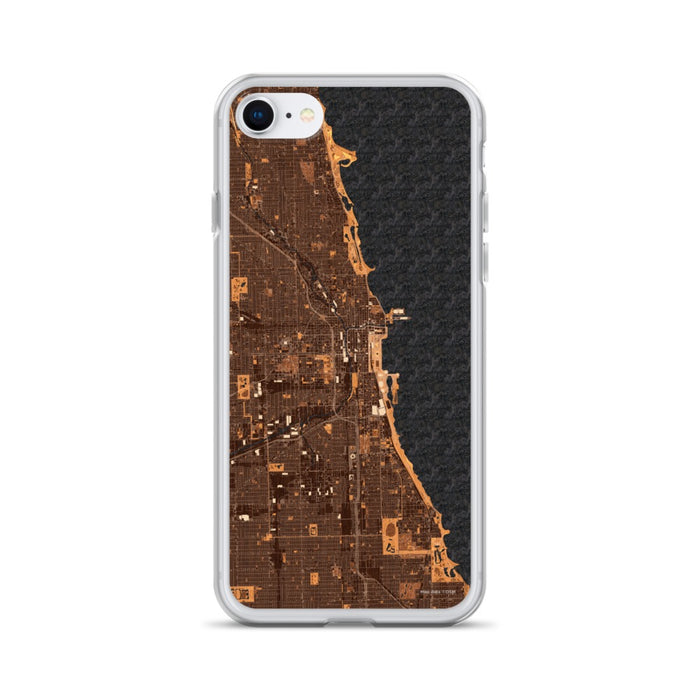 Custom Chicago Illinois Map iPhone SE Phone Case in Ember