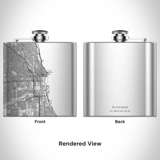 Rendered View of Chicago Illinois Map Engraving on undefined