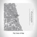 Rendered View of Chicago Illinois Map Engraving on 17oz Stainless Steel Insulated Tumbler in White