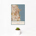 12x18 Chicago Illinois Map Print Portrait Orientation in Woodblock Style With Small Cactus Plant in White Planter