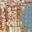 Chicago Illinois Map Print in Woodblock Style Zoomed In Close Up Showing Details