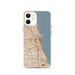 Custom Chicago Illinois Map iPhone 12 Phone Case in Woodblock