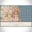 Chicago Illinois Map Print Landscape Orientation in Woodblock Style With Shaded Background
