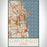 Chicago Illinois Map Print Portrait Orientation in Woodblock Style With Shaded Background