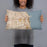 Person holding 20x12 Custom Chicago Illinois Map Throw Pillow in Woodblock