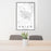 24x36 Chico California Map Print Portrait Orientation in Classic Style Behind 2 Chairs Table and Potted Plant