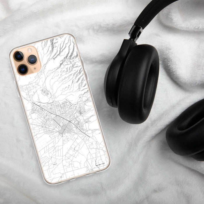 Custom Chico California Map Phone Case in Classic on Table with Black Headphones