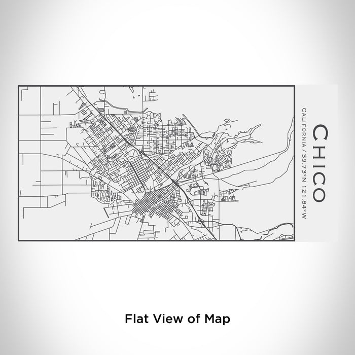 Rendered View of Chico California Map Engraving on 17oz Stainless Steel Insulated Cola Bottle in White