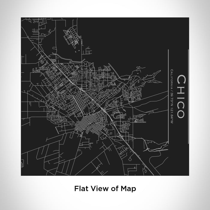 Rendered View of Chico California Map Engraving on 17oz Stainless Steel Insulated Tumbler in Black