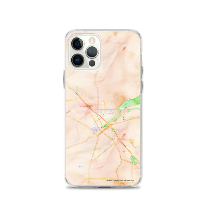 Custom Chico California Map iPhone 12 Pro Phone Case in Watercolor