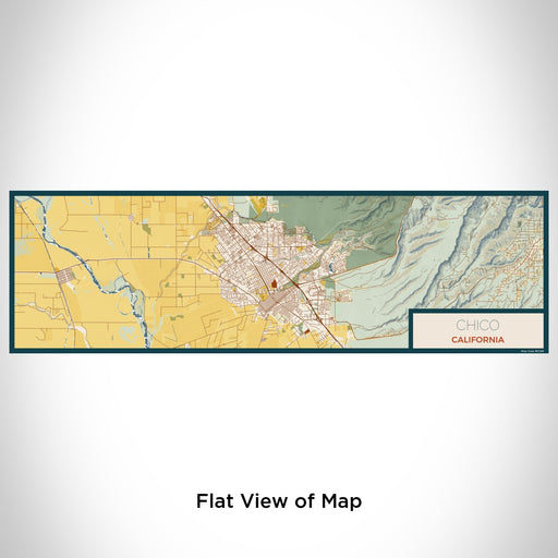 Flat View of Map Custom Chico California Map Enamel Mug in Woodblock