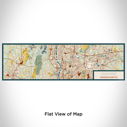 Flat View of Map Custom Chicopee Massachusetts Map Enamel Mug in Woodblock