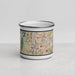 Front View Custom Chicopee Massachusetts Map Enamel Mug in Woodblock