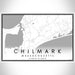 Chilmark Massachusetts Map Print Landscape Orientation in Classic Style With Shaded Background