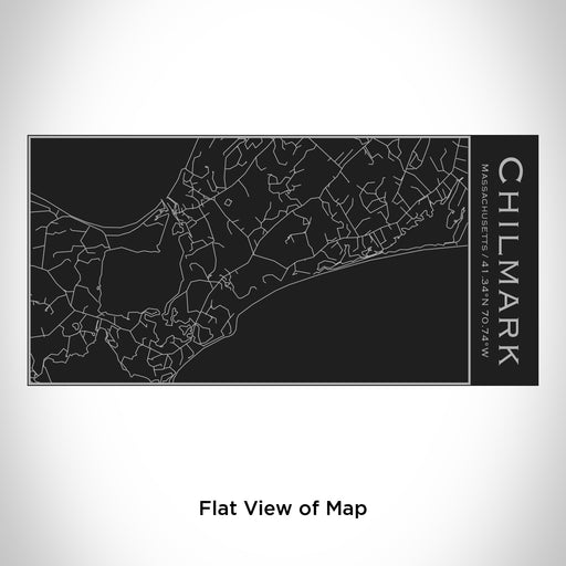 Rendered View of Chilmark Massachusetts Map Engraving on 17oz Stainless Steel Insulated Cola Bottle in Black