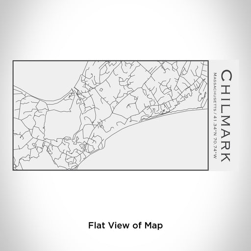 Rendered View of Chilmark Massachusetts Map Engraving on 17oz Stainless Steel Insulated Cola Bottle in White