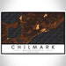 Chilmark Massachusetts Map Print Landscape Orientation in Ember Style With Shaded Background