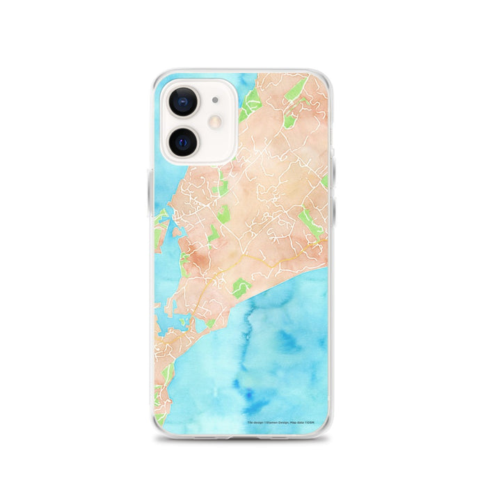 Custom iPhone 12 Chilmark Massachusetts Map Phone Case in Watercolor