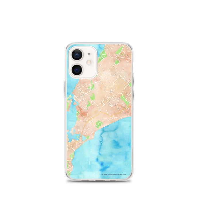 Custom iPhone 12 mini Chilmark Massachusetts Map Phone Case in Watercolor
