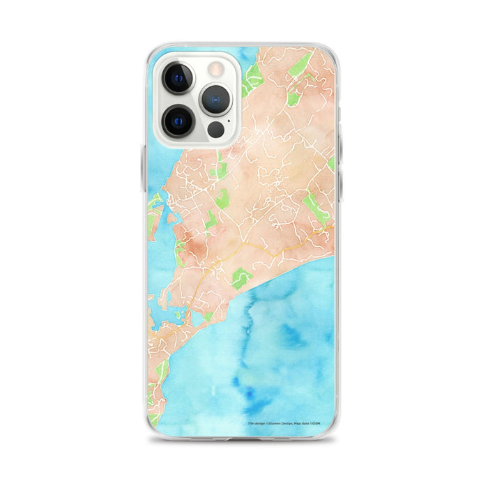 Custom iPhone 12 Pro Max Chilmark Massachusetts Map Phone Case in Watercolor