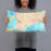 Person holding 20x12 Custom Chilmark Massachusetts Map Throw Pillow in Watercolor