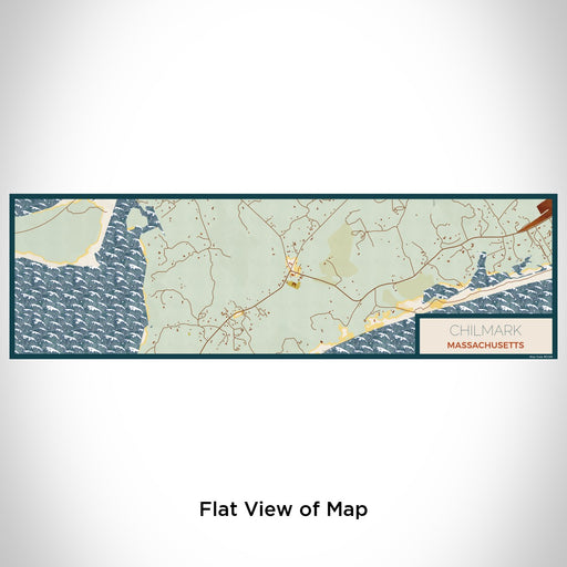 Flat View of Map Custom Chilmark Massachusetts Map Enamel Mug in Woodblock