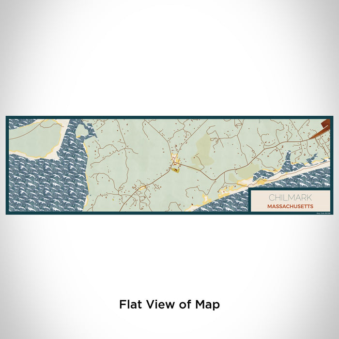 Flat View of Map Custom Chilmark Massachusetts Map Enamel Mug in Woodblock