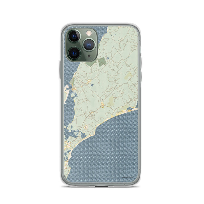 Custom iPhone 11 Pro Chilmark Massachusetts Map Phone Case in Woodblock