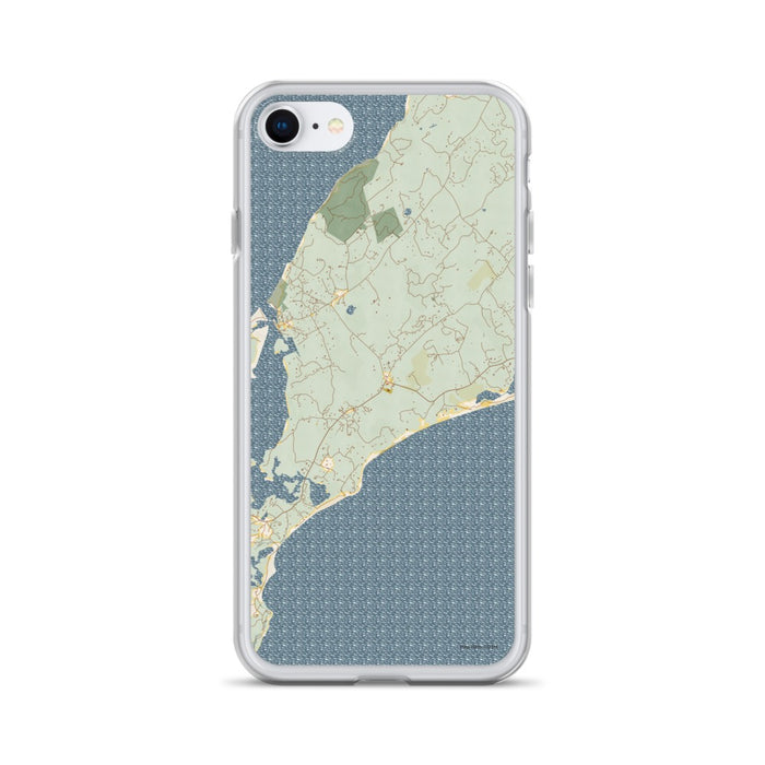 Custom iPhone SE Chilmark Massachusetts Map Phone Case in Woodblock