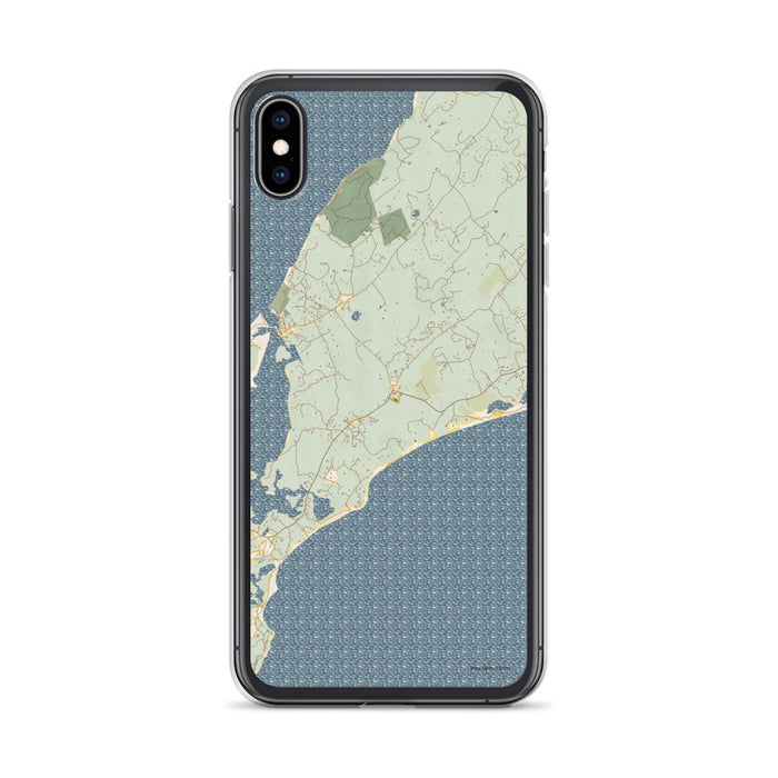 Custom iPhone XS Max Chilmark Massachusetts Map Phone Case in Woodblock