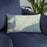 Custom Chilmark Massachusetts Map Throw Pillow in Woodblock on Blue Colored Chair
