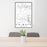 24x36 Chimayó New Mexico Map Print Portrait Orientation in Classic Style Behind 2 Chairs Table and Potted Plant