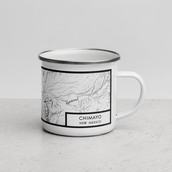 Right View Custom Chimayo New Mexico Map Enamel Mug in Classic