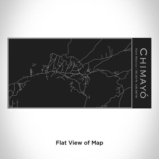 Rendered View of Chimayó New Mexico Map Engraving on 17oz Stainless Steel Insulated Cola Bottle in Black