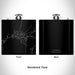 Rendered View of Chimayó New Mexico Map Engraving on 6oz Stainless Steel Flask in Black