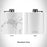 Rendered View of Chimayó New Mexico Map Engraving on 6oz Stainless Steel Flask in White