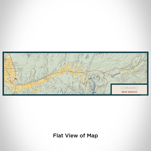 Flat View of Map Custom Chimayo New Mexico Map Enamel Mug in Woodblock