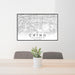 24x36 Chino California Map Print Lanscape Orientation in Classic Style Behind 2 Chairs Table and Potted Plant