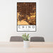 24x36 Chino California Map Print Portrait Orientation in Ember Style Behind 2 Chairs Table and Potted Plant