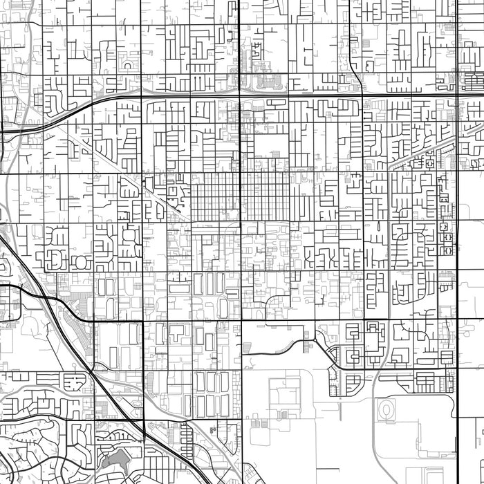 Chino California Map Print in Classic Style Zoomed In Close Up Showing Details