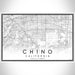 Chino California Map Print Landscape Orientation in Classic Style With Shaded Background