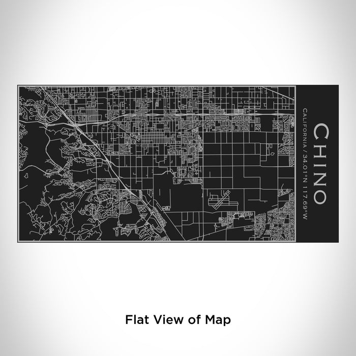 Rendered View of Chino California Map Engraving on 17oz Stainless Steel Insulated Cola Bottle in Black