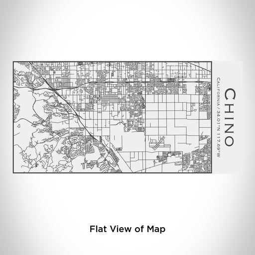 Rendered View of Chino California Map Engraving on 17oz Stainless Steel Insulated Cola Bottle in White