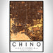 Chino California Map Print Portrait Orientation in Ember Style With Shaded Background