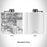 Rendered View of Chino California Map Engraving on 6oz Stainless Steel Flask in White