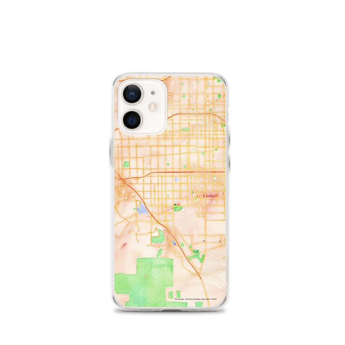 Custom iPhone 12 mini Chino California Map Phone Case in Watercolor