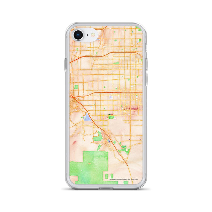 Custom iPhone SE Chino California Map Phone Case in Watercolor