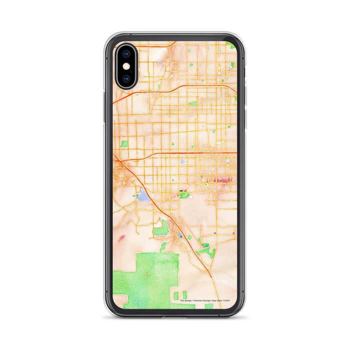 Custom iPhone XS Max Chino California Map Phone Case in Watercolor