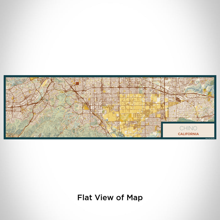 Flat View of Map Custom Chino California Map Enamel Mug in Woodblock