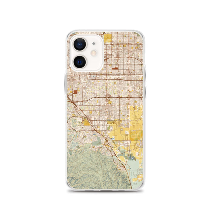 Custom iPhone 12 Chino California Map Phone Case in Woodblock